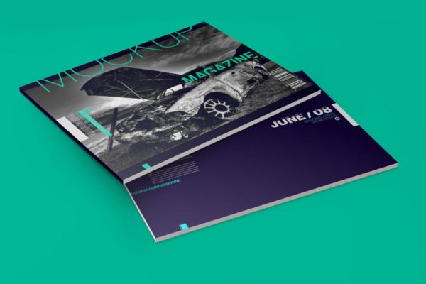 A4时尚杂志宣传册样机模板 Horizontal A4 Magazine Catalog Mockup