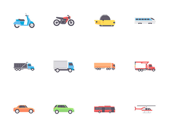 30 枚扁平运输工具图标素材之家精选sketch素材