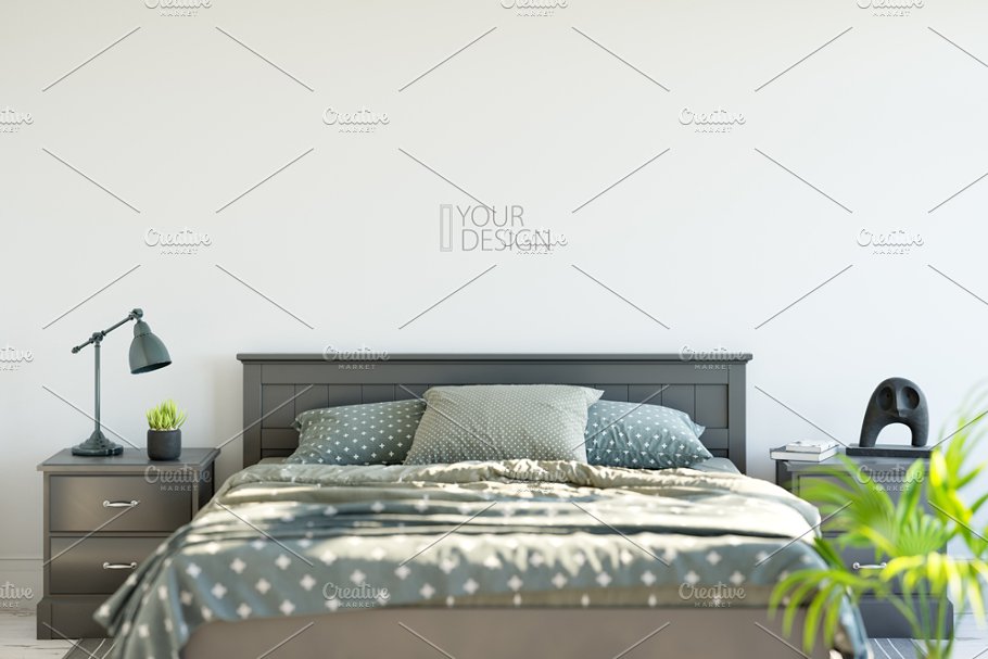 客厅卧室墙纸&相框画框样机模板合集 Interior Wall & Frames Mockup – 2插图(26)