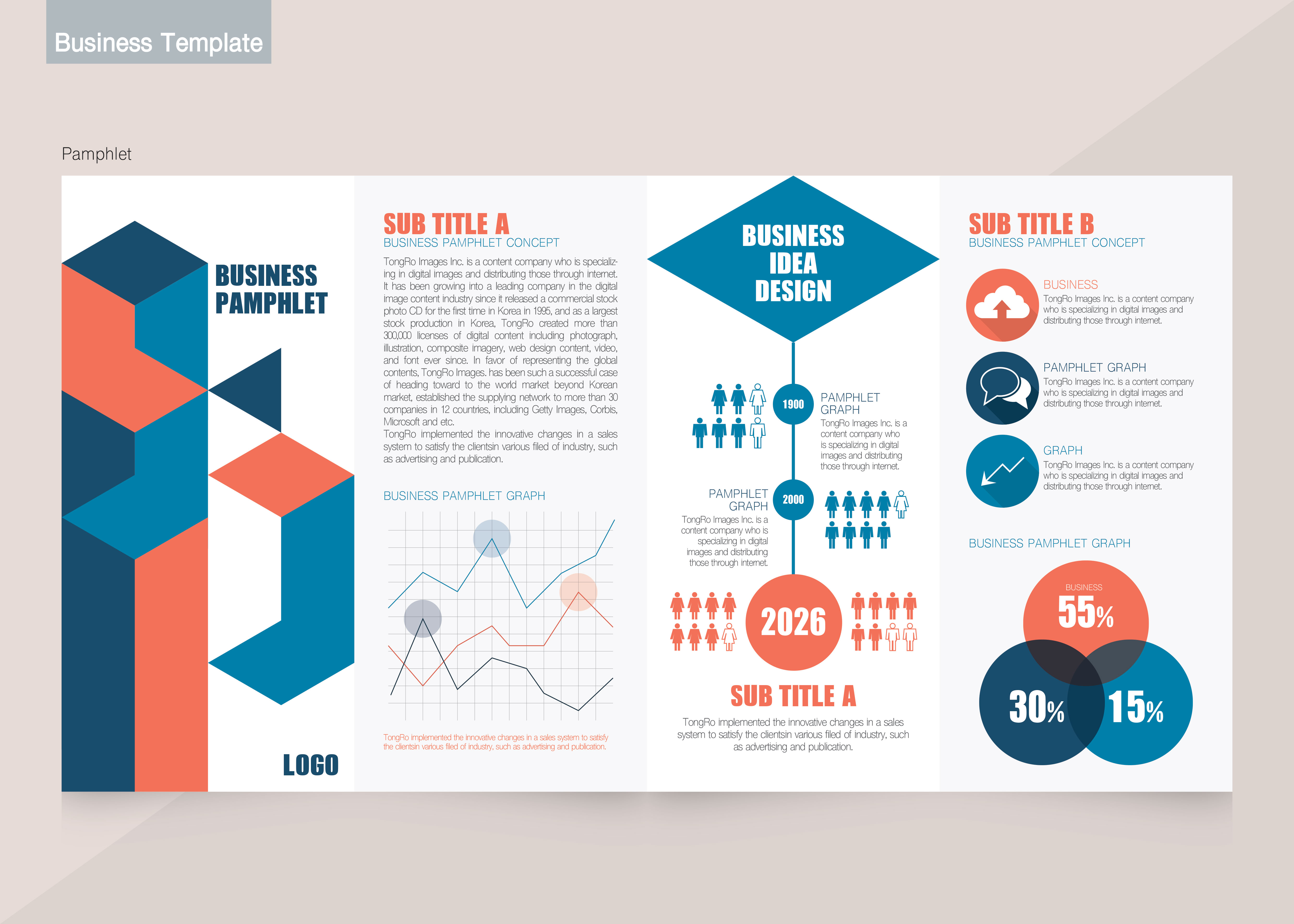 信息图表人口普查商业传单设计模板插图
