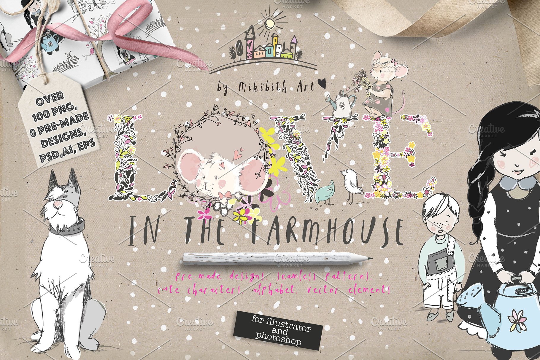 温馨的农场手绘设计元素合集[2.97GB] LOVE IN THE FARMHOUSE插图(9)