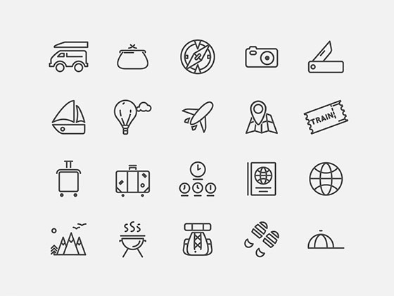Travelling Icon Set素材之家精选sketch素材