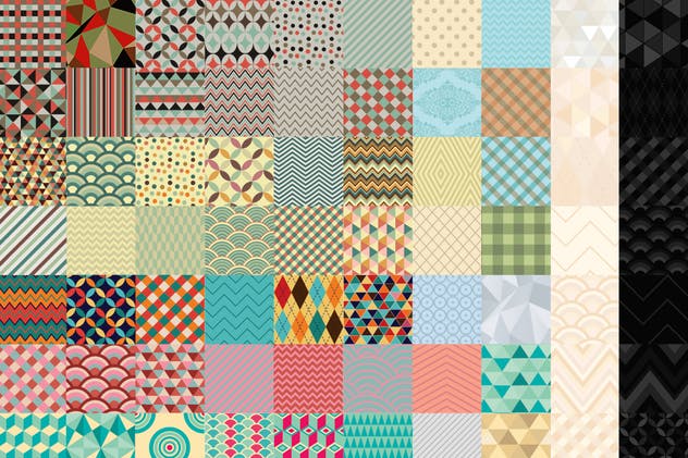 100款多彩几何图形设计素材 100 Geometric Patterns插图(1)