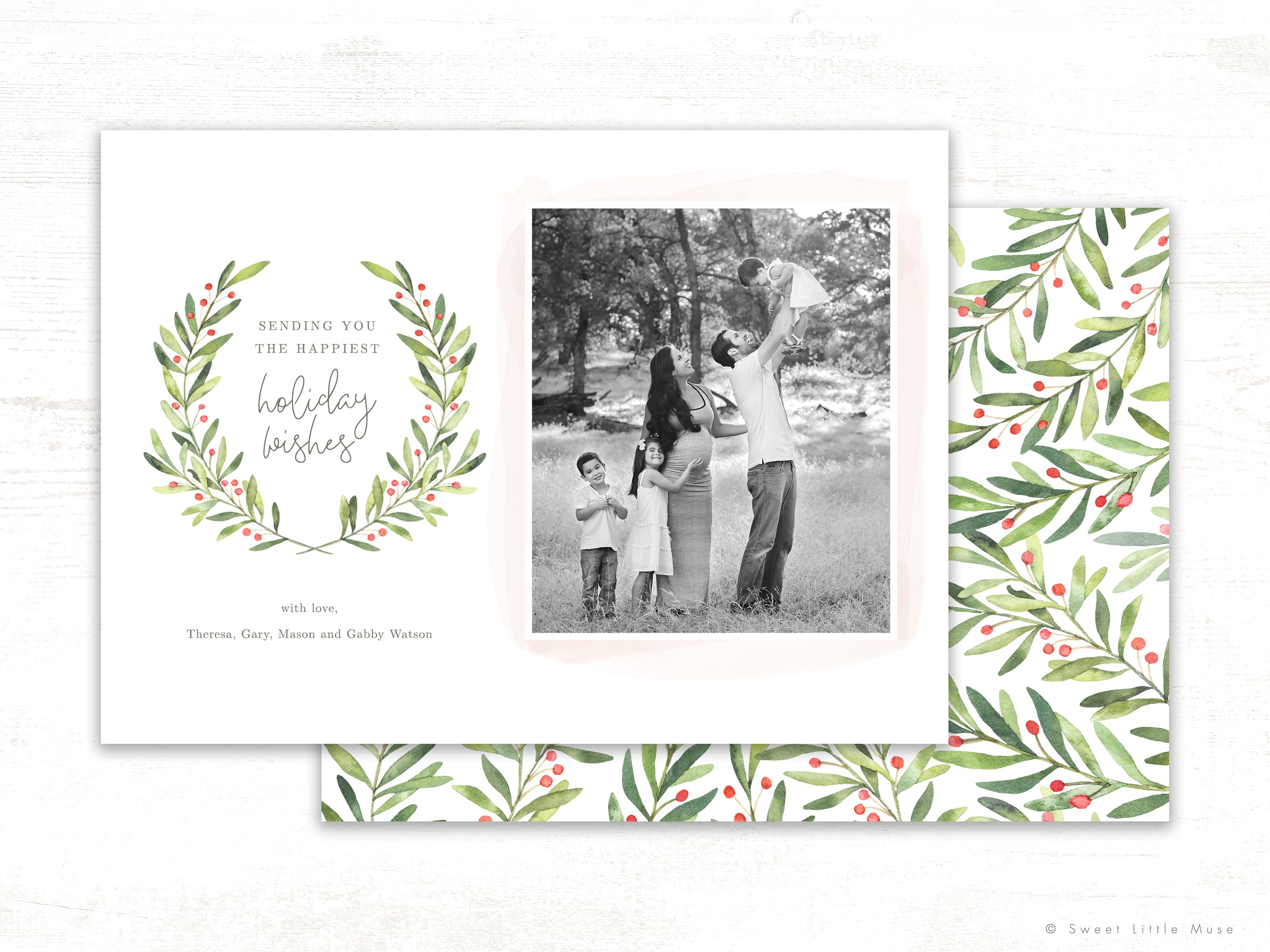 圣诞节日贺卡模板设计素材包 Christmas Card Template Bundle插图(1)