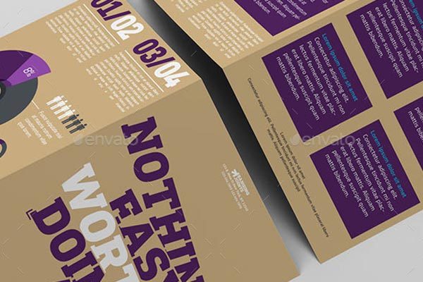 逼真、干净、易于使用的半折页小册子展示样机Mockup下载[psd,png]