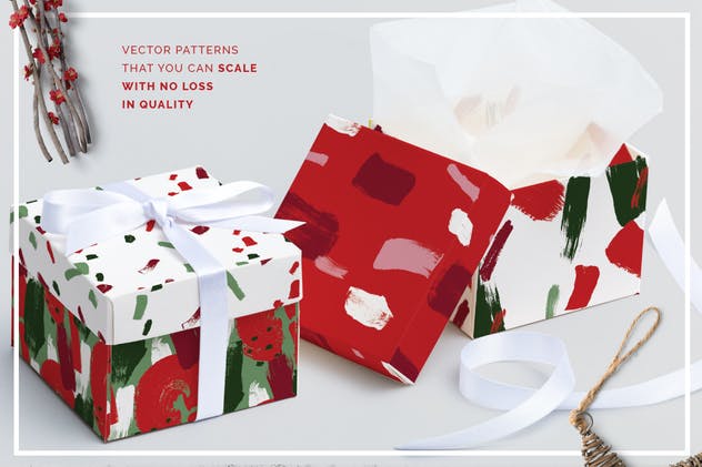 圣诞节节日氛围多彩液体飞溅图案素材 Color Splash Patterns – Christmas Edition插图(3)