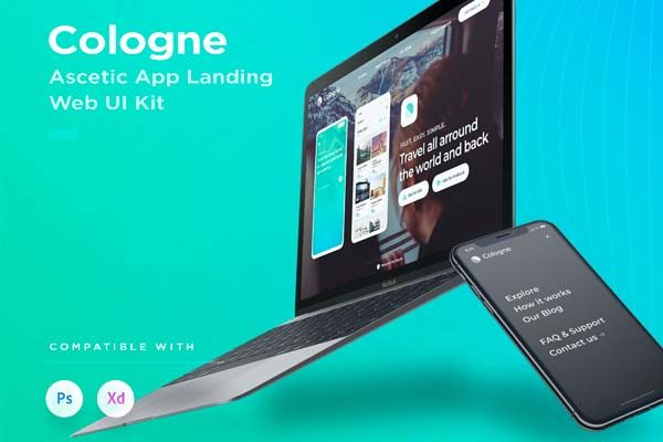 素材库下午茶：响应式旅行APP产品官网网页模板下载