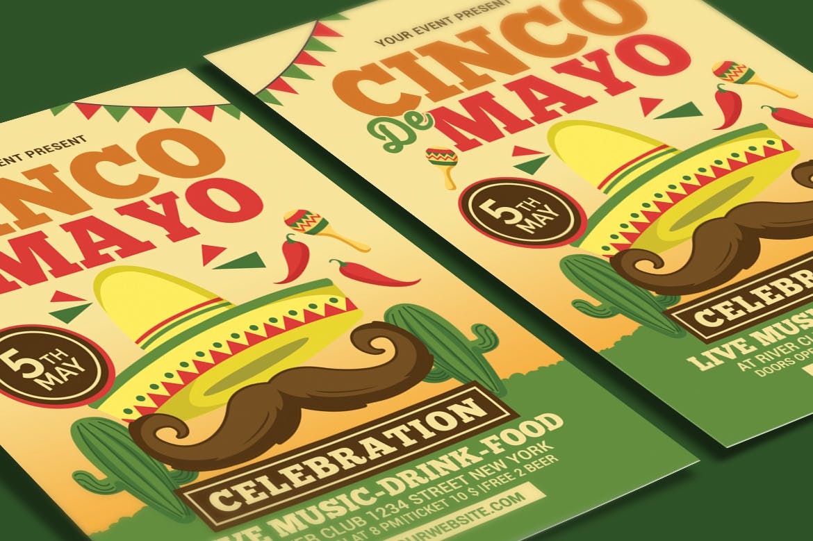 墨西哥五月五日节活动传单海报设计模板 Cinco de Mayo Celebration插图(2)