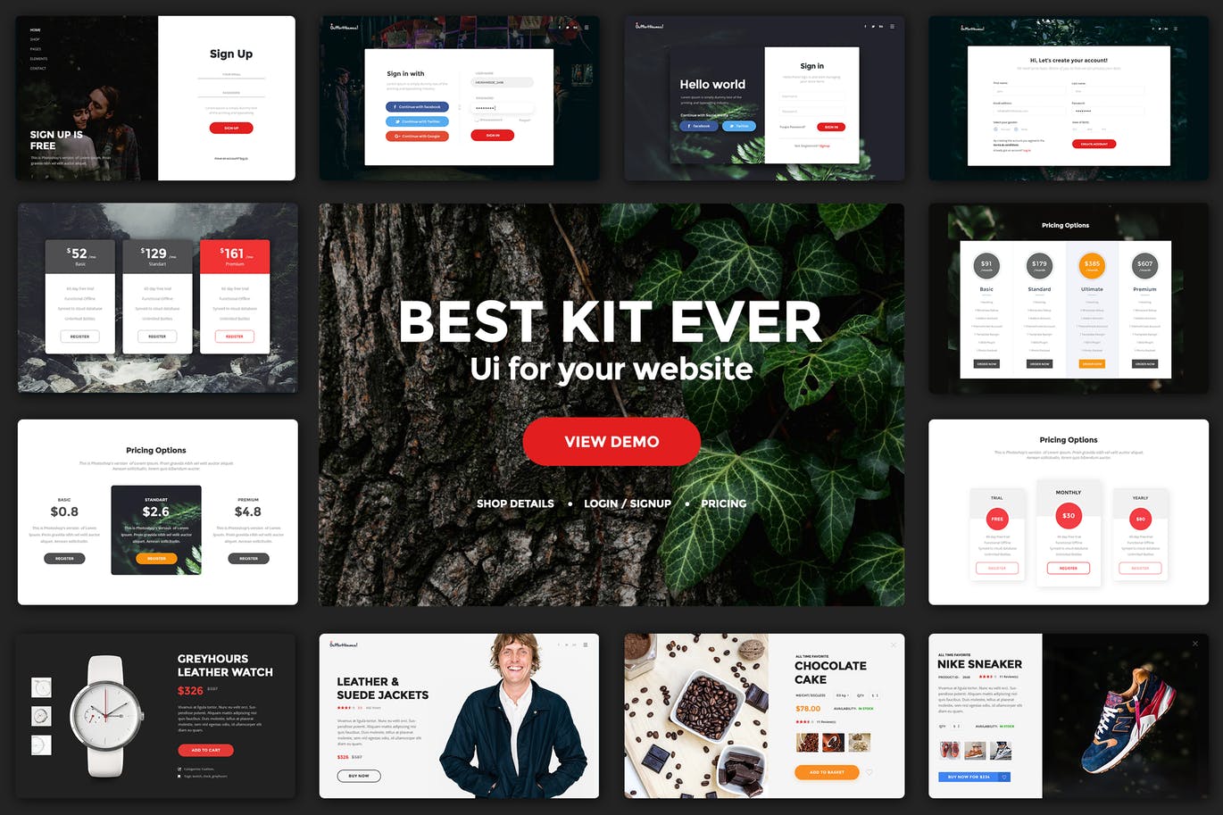 多用途网站UI设计套件PSD模板 Multipurpose Web UI Kit插图