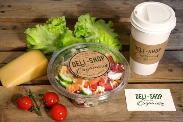 沙拉&amp;咖啡食品品牌Logo设计展示样机 Food Coffee Mockup