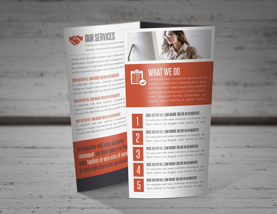 三折页宣传单设计效果图样机模板 Trifold Brochure Mockup插图(6)