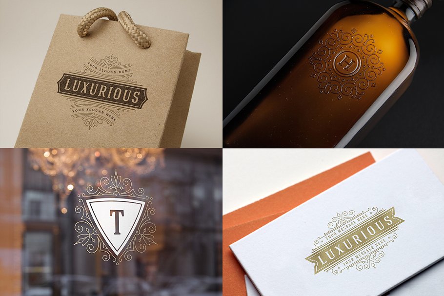 50款奢侈品品牌Logo设计模板 50 ornaments logos & monograms插图(8)