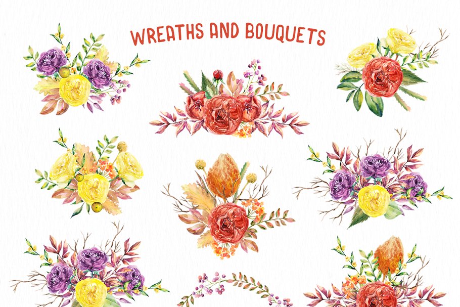 “秋天的故事”-水彩设计元素合集 Watercolor Autumn Story插图(3)