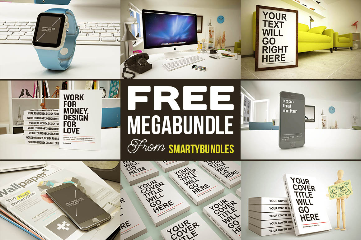 超级合集:平面素材及样机 Free Megabundle From Smartybundles