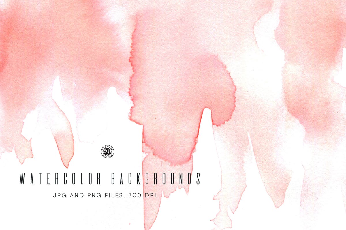 粉红色水彩背景素材 Watercolor Pink Backgrounds插图
