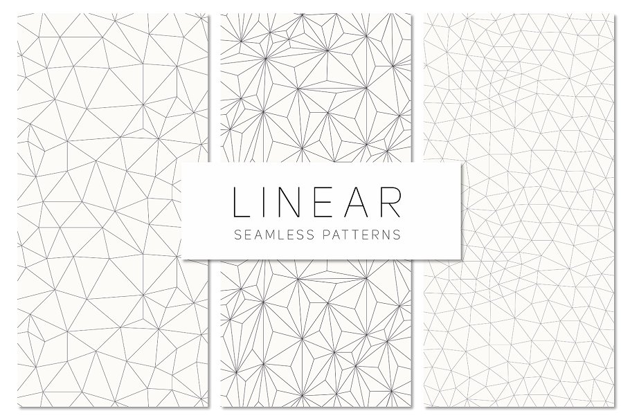 抽象线性无缝图案纹理 Linear Seamless Patterns Set插图