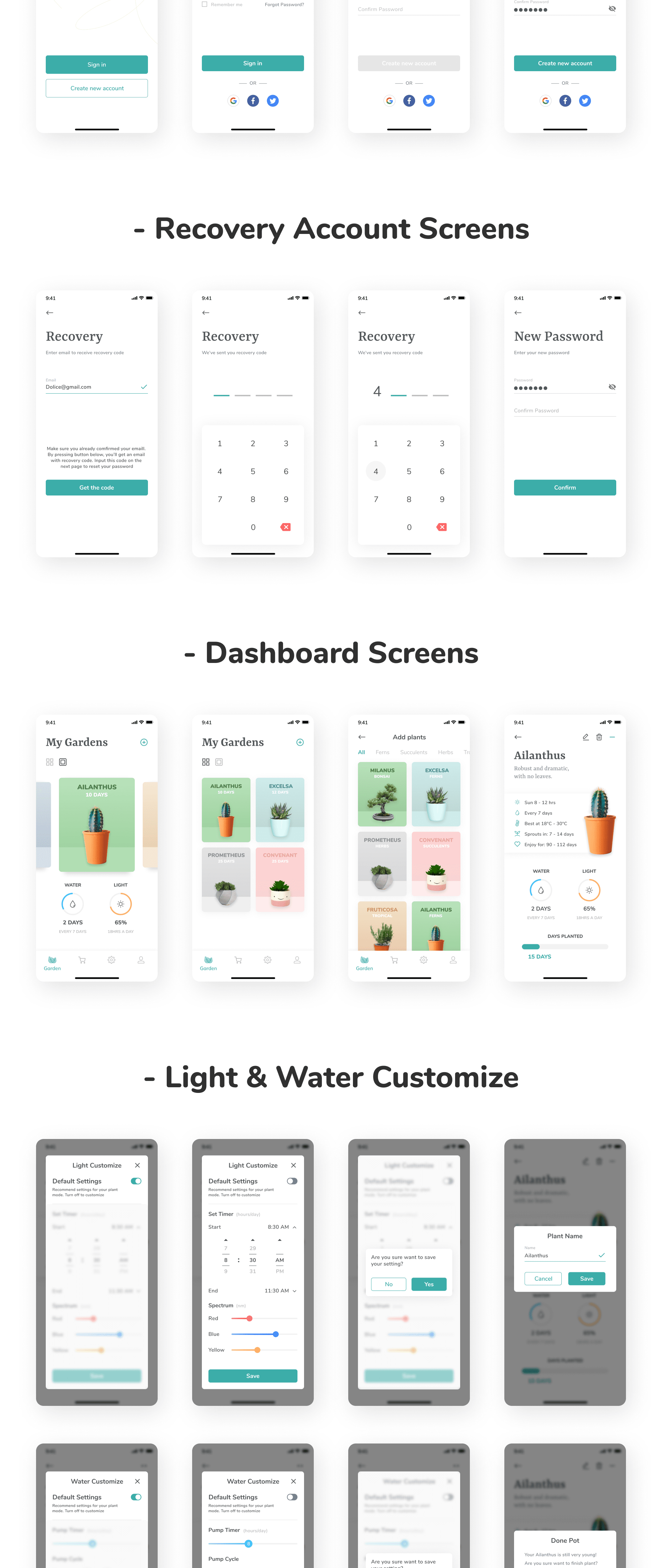 素材库下午茶：智能花园管理园艺主题应用程序UI套件[Sketch,FIG]插图(1)