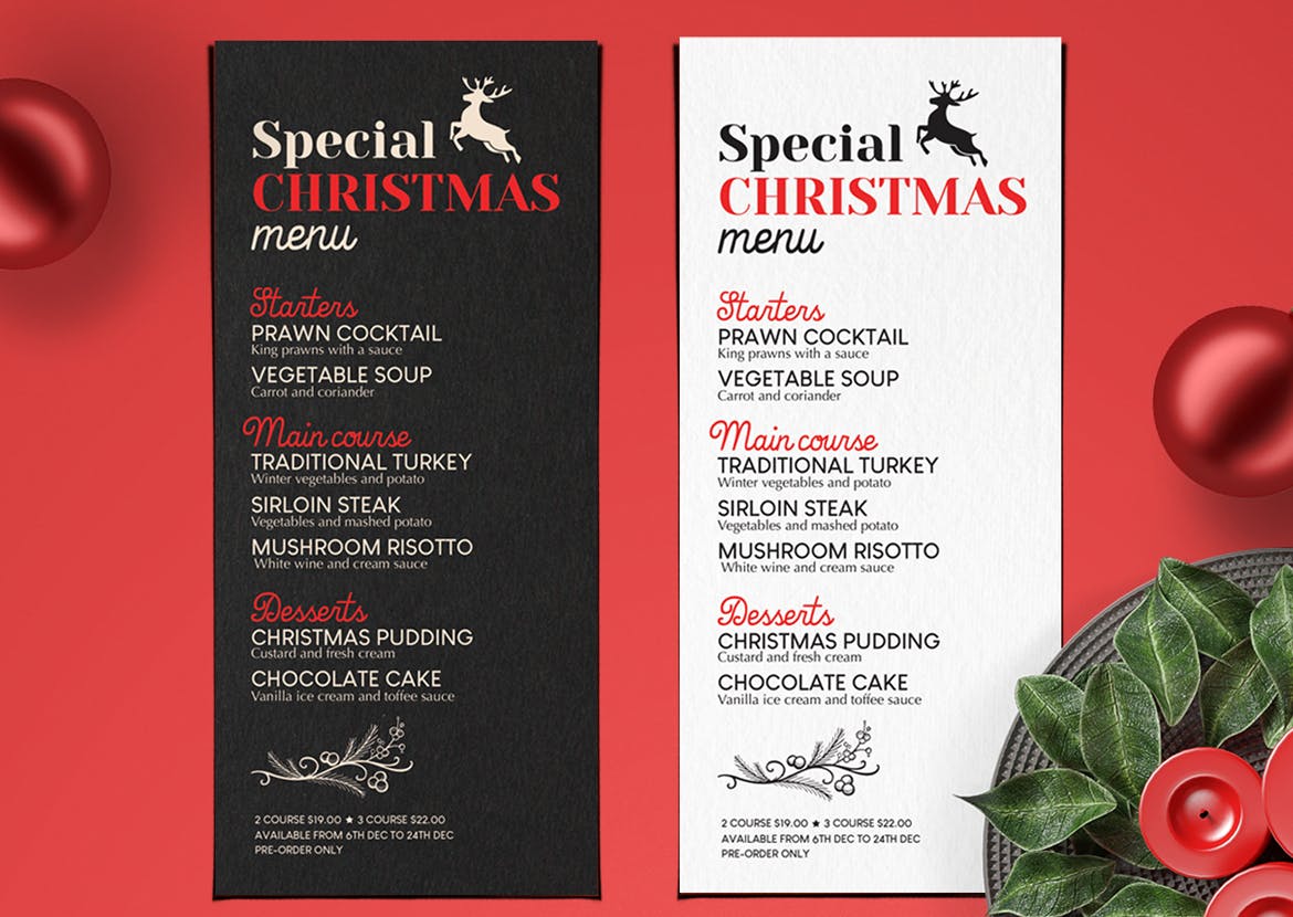 时尚高端圣诞节新年海报DM宣传单设计模板（psd）插图(1)