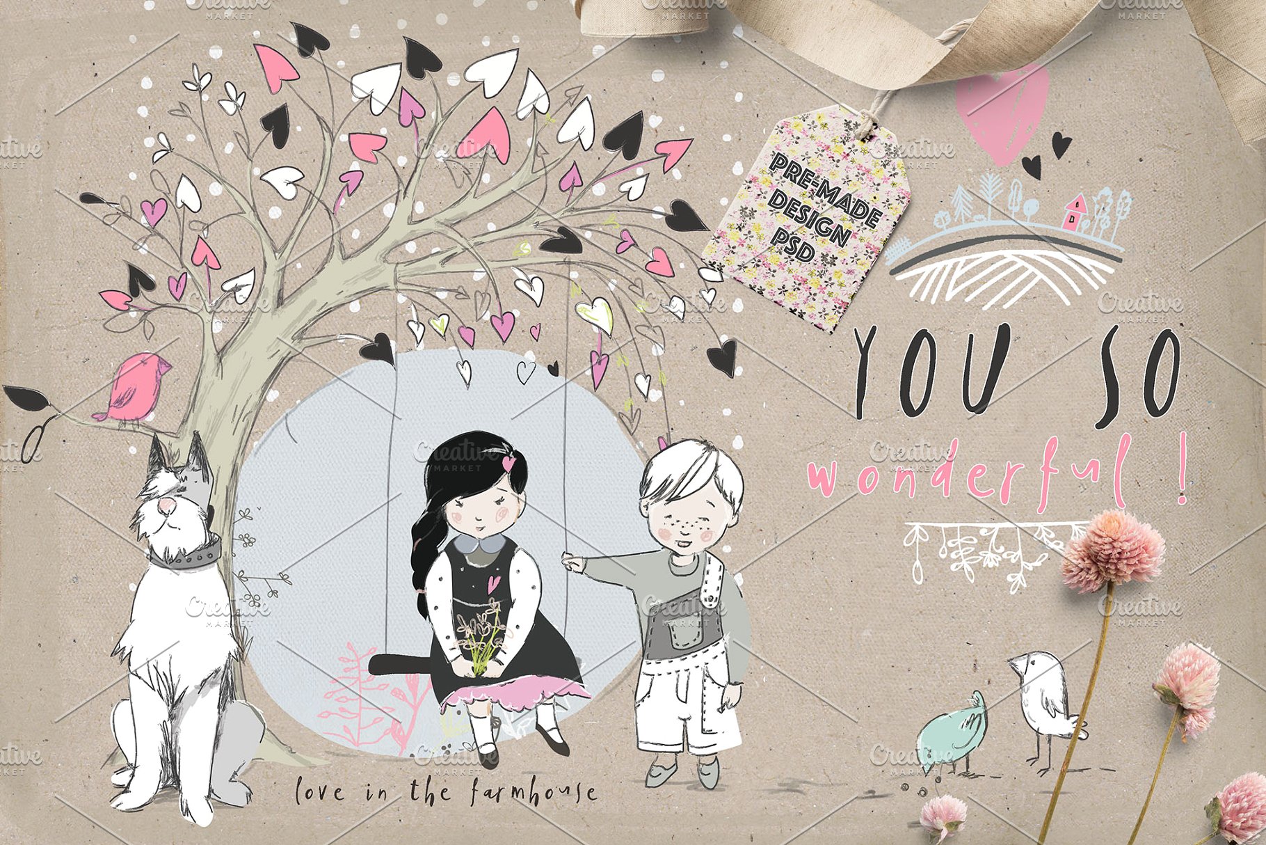 温馨的农场手绘设计元素合集[2.97GB] LOVE IN THE FARMHOUSE插图(7)