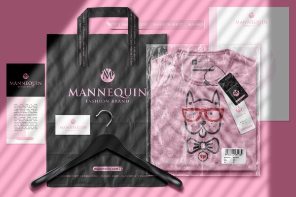 品牌T恤Logo设计效果图预览样机素材库精选 Packaged T-Shirt Scene Mockup