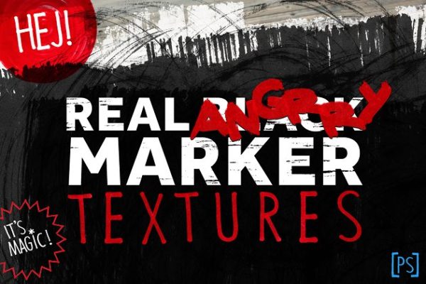 逼真疯狂磅礴记号笔笔画纹理 REAL ANGRY MARKER TEXTURES