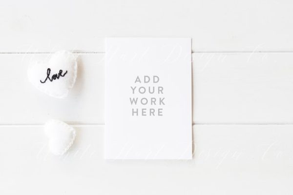 情人节主题贺卡卡片样机 3 x card mockups – Valentines – Jpeg