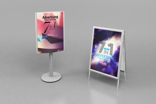 高品质易拉宝海报广告展示样机模板 Advertising Display Mockups插图(4)