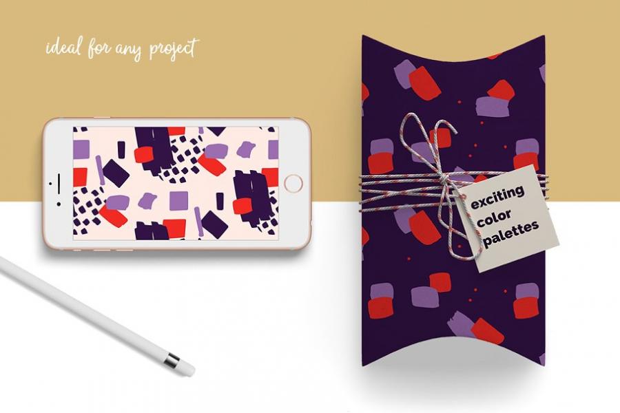 40款抽象图形多彩图案背景纹理 Abstract Colorful Patterns插图(7)