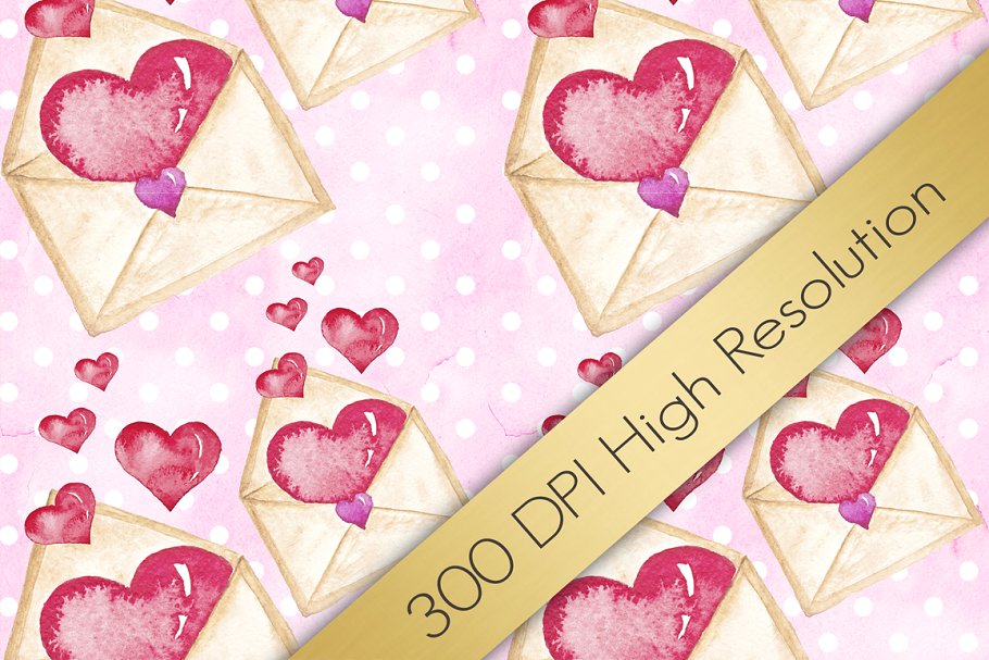 情人节元素纸张图案素材 Valentine’s Day Digital Paper Pack插图(1)