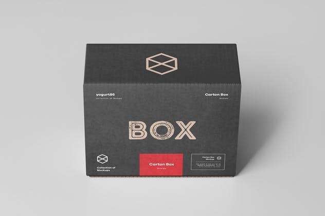 产品包装盒物流包装设计样机模板 Carton Box Mock-up 135x105x60插图(5)