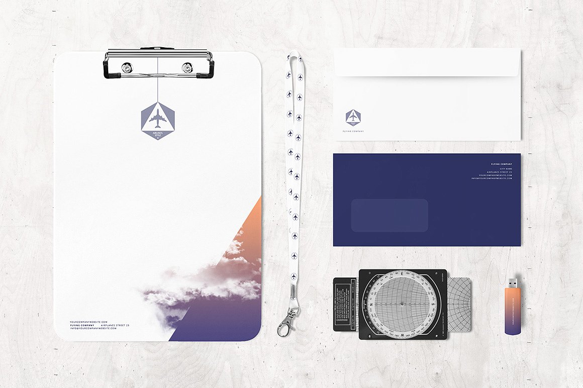 航空主题样机 Airlines Company Mockup Set插图(3)