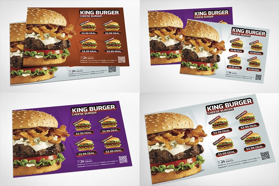 40款西式饮食菜单传单模板合集 Restaurant Menu Bundle插图(18)