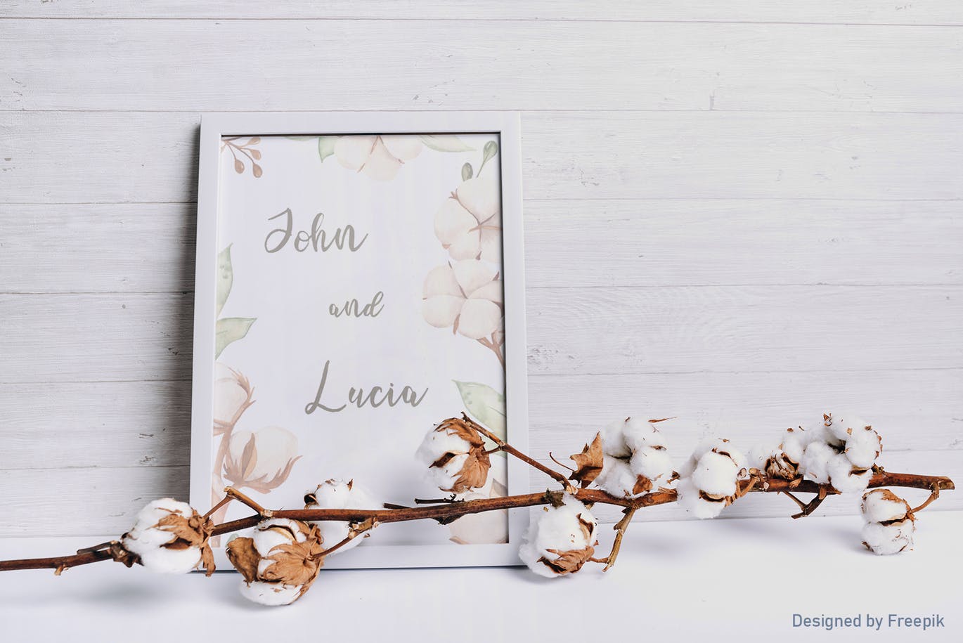 水彩棉花手绘剪贴画/花框/花环素材库精选设计素材 Watercolor cotton. Clipart, frames, wreaths插图(7)