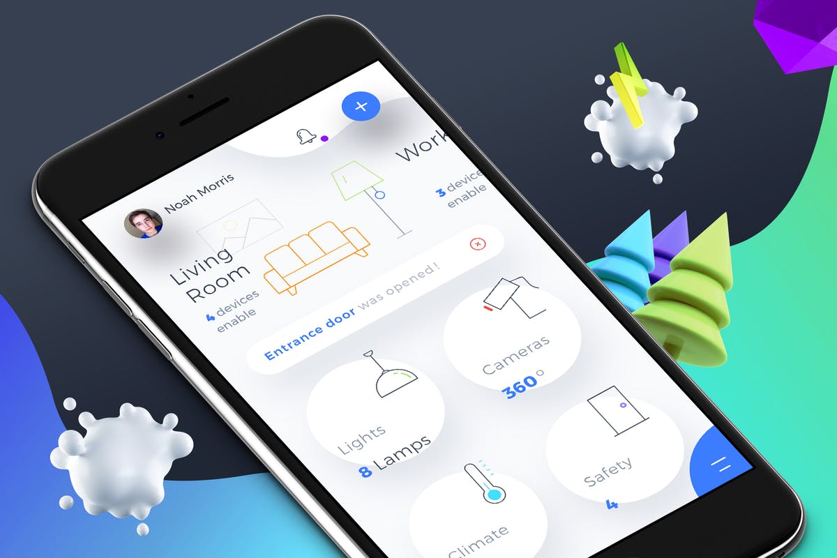 智能家居APP应用仪表盘UI模板 Smart Home Dashboard 8 Mobile Ui插图