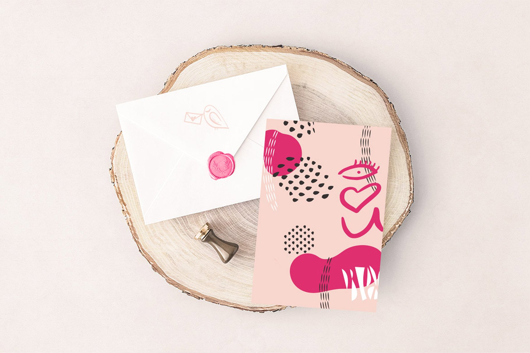 情人节粉色手绘矢量图形 Be Mine Valentine Vector Graphics插图(10)