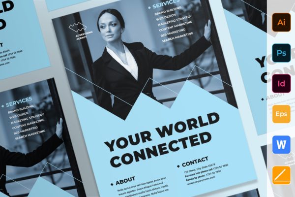 广告顾问广告公司宣传海报PSD素材素材库精选模板 Advertising Consultant Poster