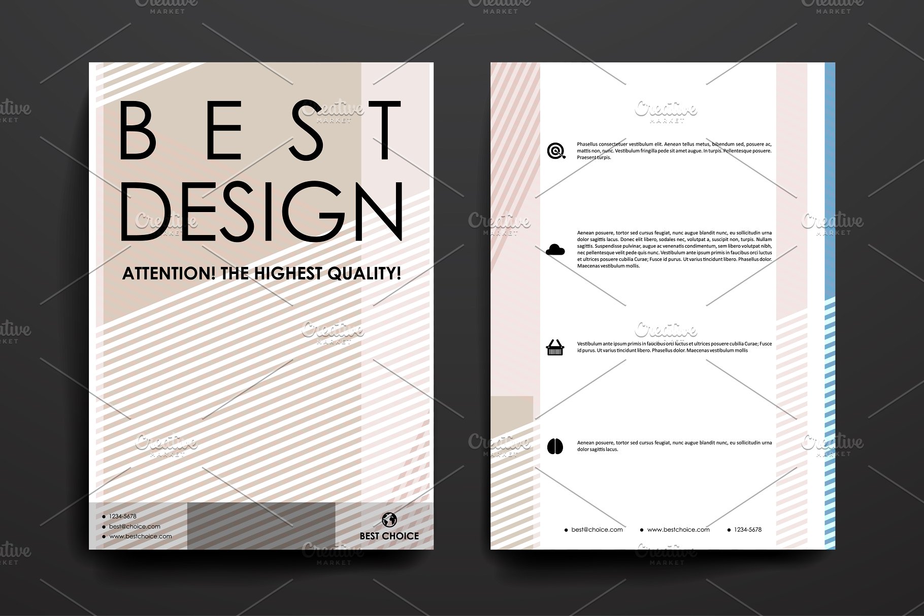 简约小册子模板 Set of Beautiful Brochures插图