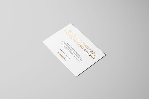 A6传单/明信片/贺卡铝箔冲压特殊工艺样机 A6 Flyer / Postcard / Greeting Card Mockup插图(8)