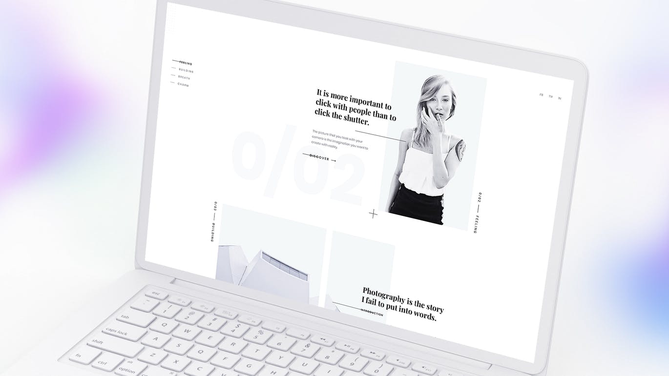 白色超极本笔记本电脑样机模板 White Laptop Mockup插图(10)