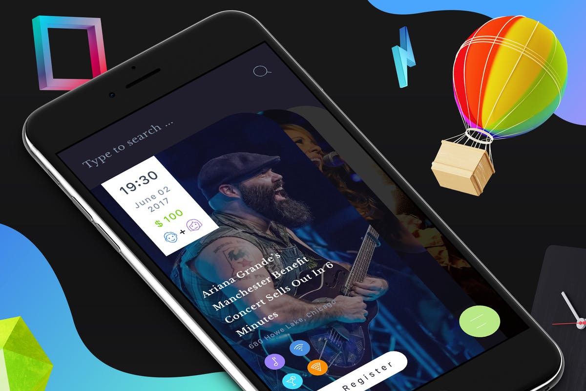 热门事件活动类APP应用UI模板 Event 5 Mobile Ui插图