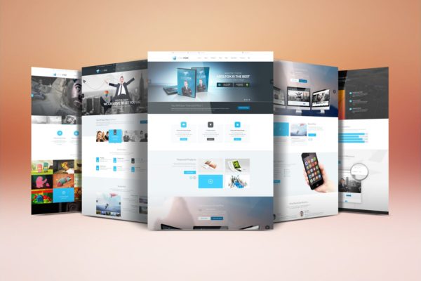 网站设计案例预览样机模板 Website Display Mockup