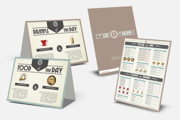 简约排版咖啡厅菜单设计模板 Coffee Shop Menu插图(1)