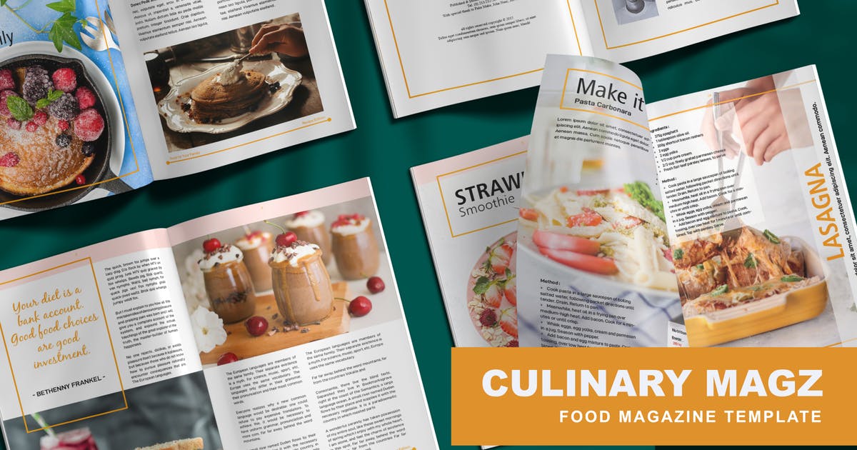 美食杂志排版设计模板插图
