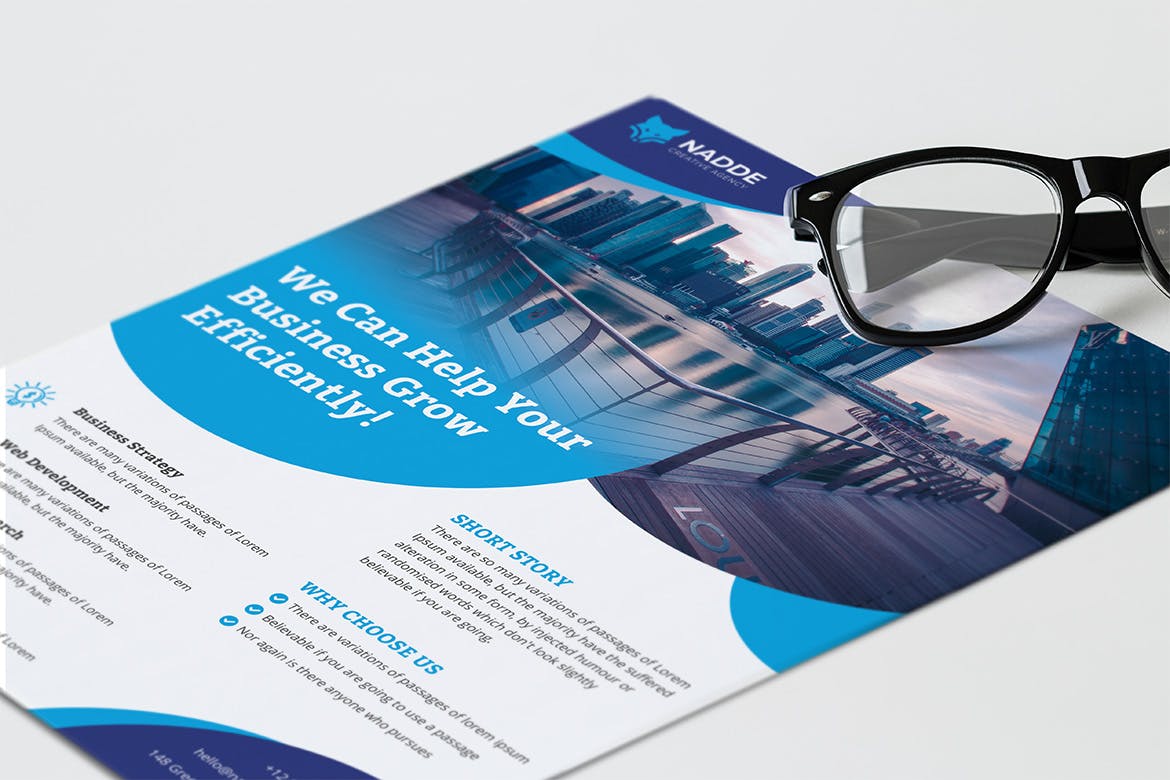 简约设计风格企业简介宣传单排版设计模板 Corporate Flyer插图(2)