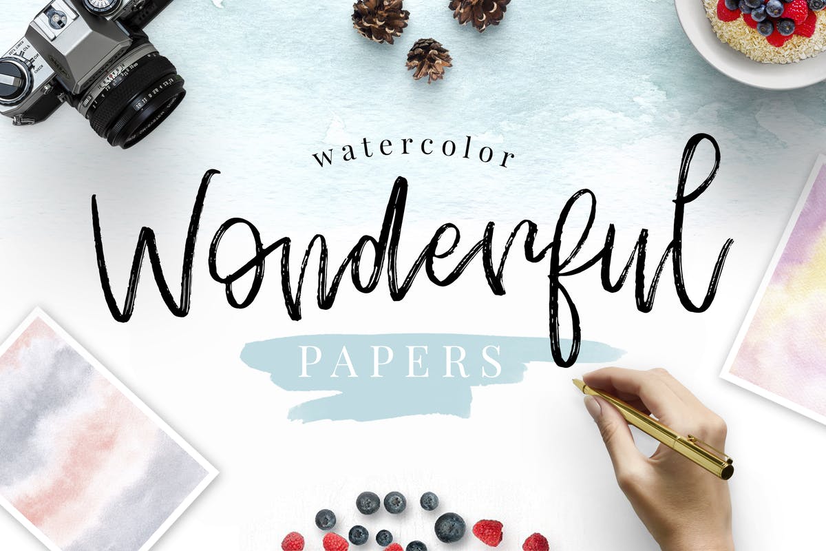水彩手工制作纸张纹理合集 Watercolor Wonderful Papers插图