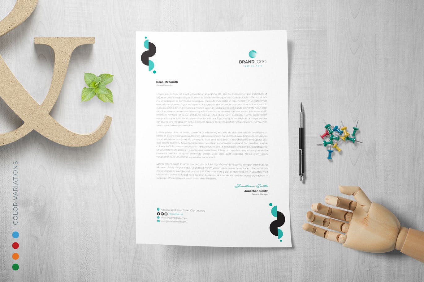 企业定制信纸信笺排版设计模板 Letterhead插图