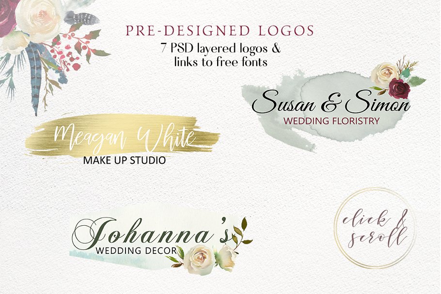 冬季花卉花饰相关设计工具包(剪贴画、纹理&装饰字母) Winter Solemnity Floral Design Kit插图(10)