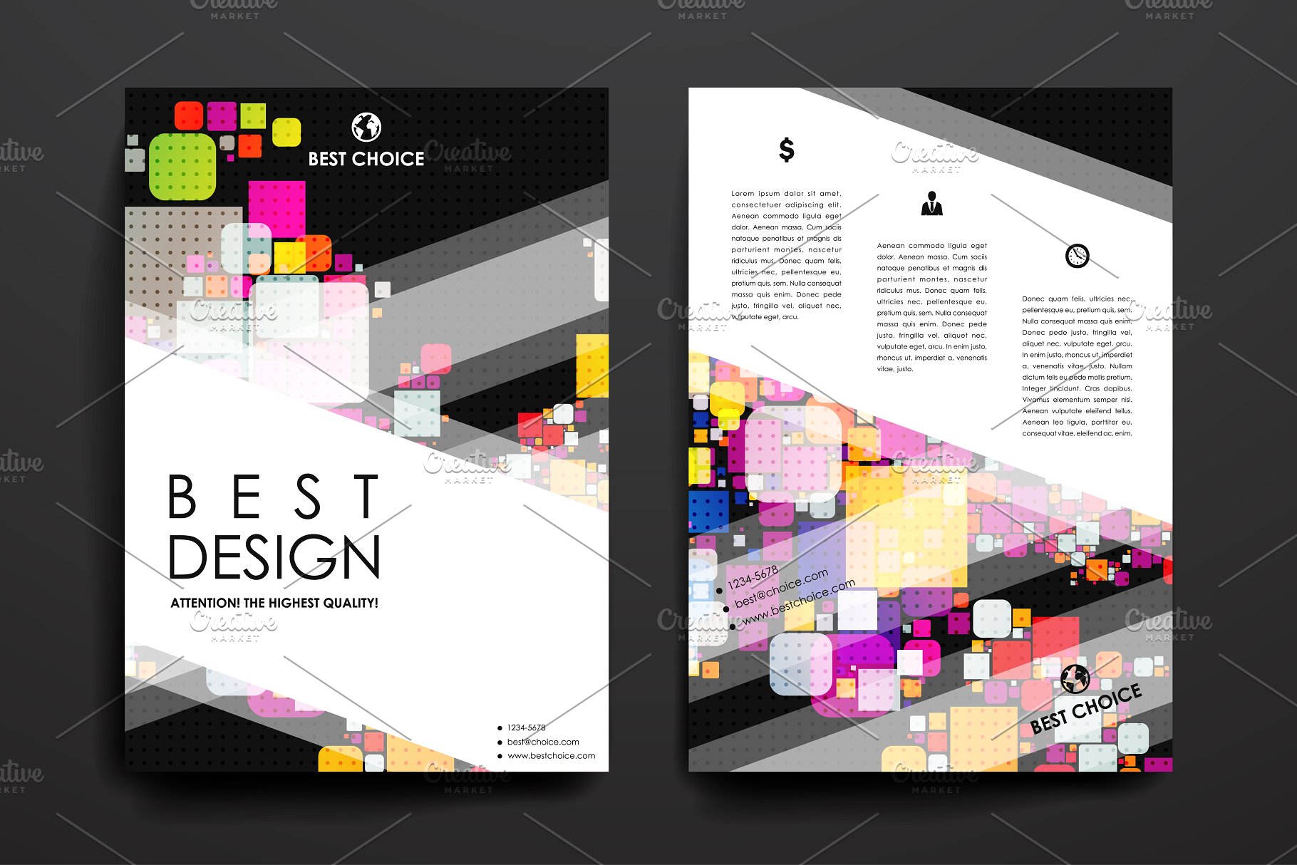 多彩抽象图形背景小册子模板 Abstract Brochures插图(15)