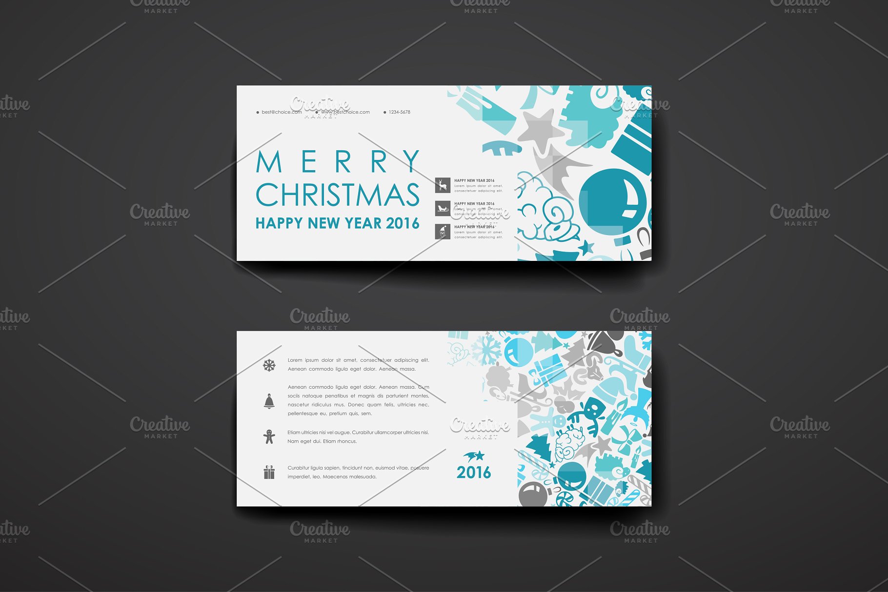 圣诞节主题小册子模板 Merry Christmas Brochures插图(26)