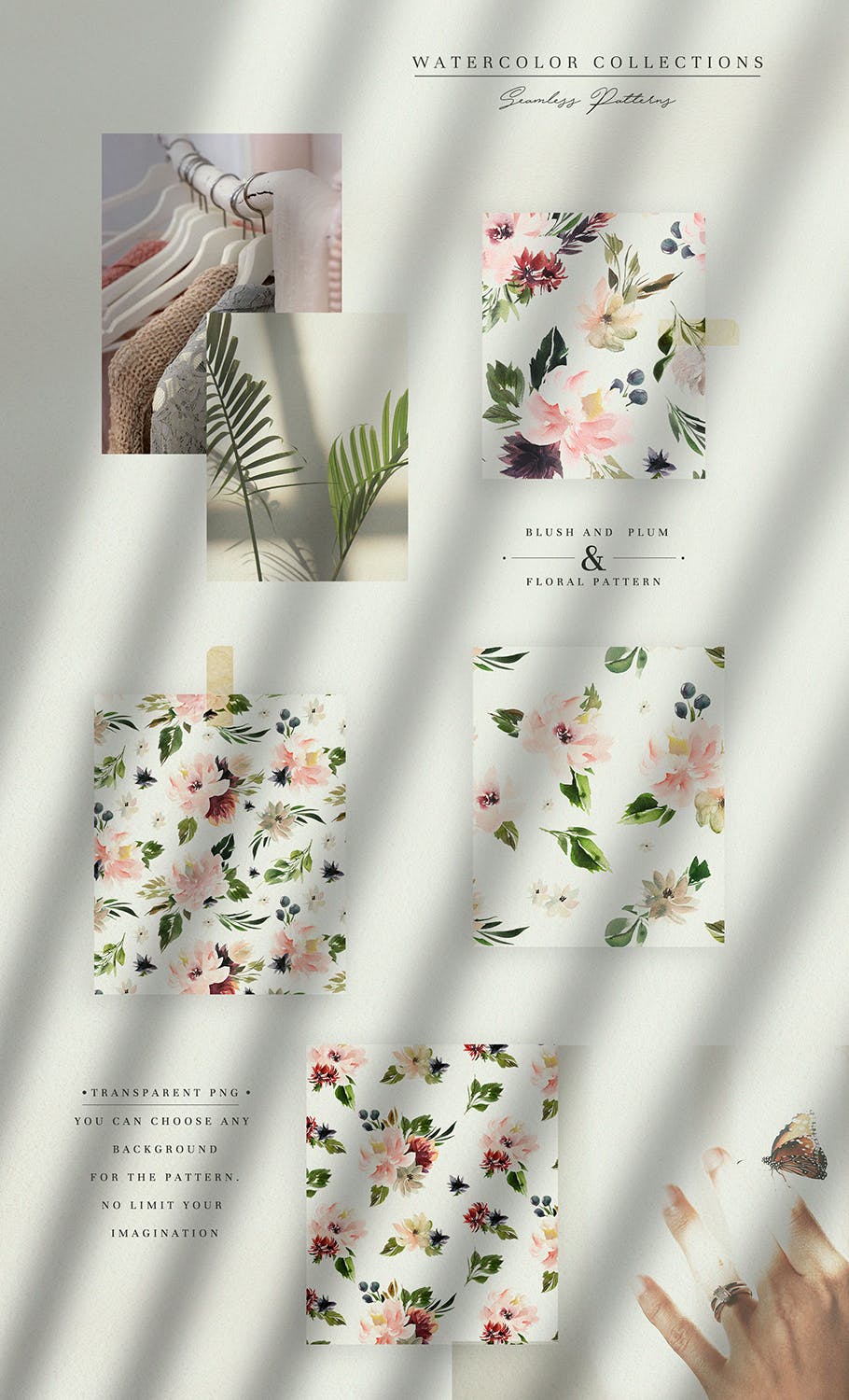 腮红色水彩花卉手绘高清PNG素材 Watercolor Blush & Plum插图(1)